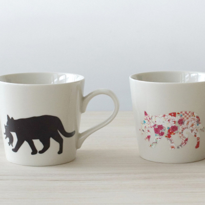 [現貨] Ponda 日本製 高木陶器 溫感變色 馬克杯 貓咪 叼貓 大小貓 親子貓 美濃燒 茶杯 送禮 禮物 禮品