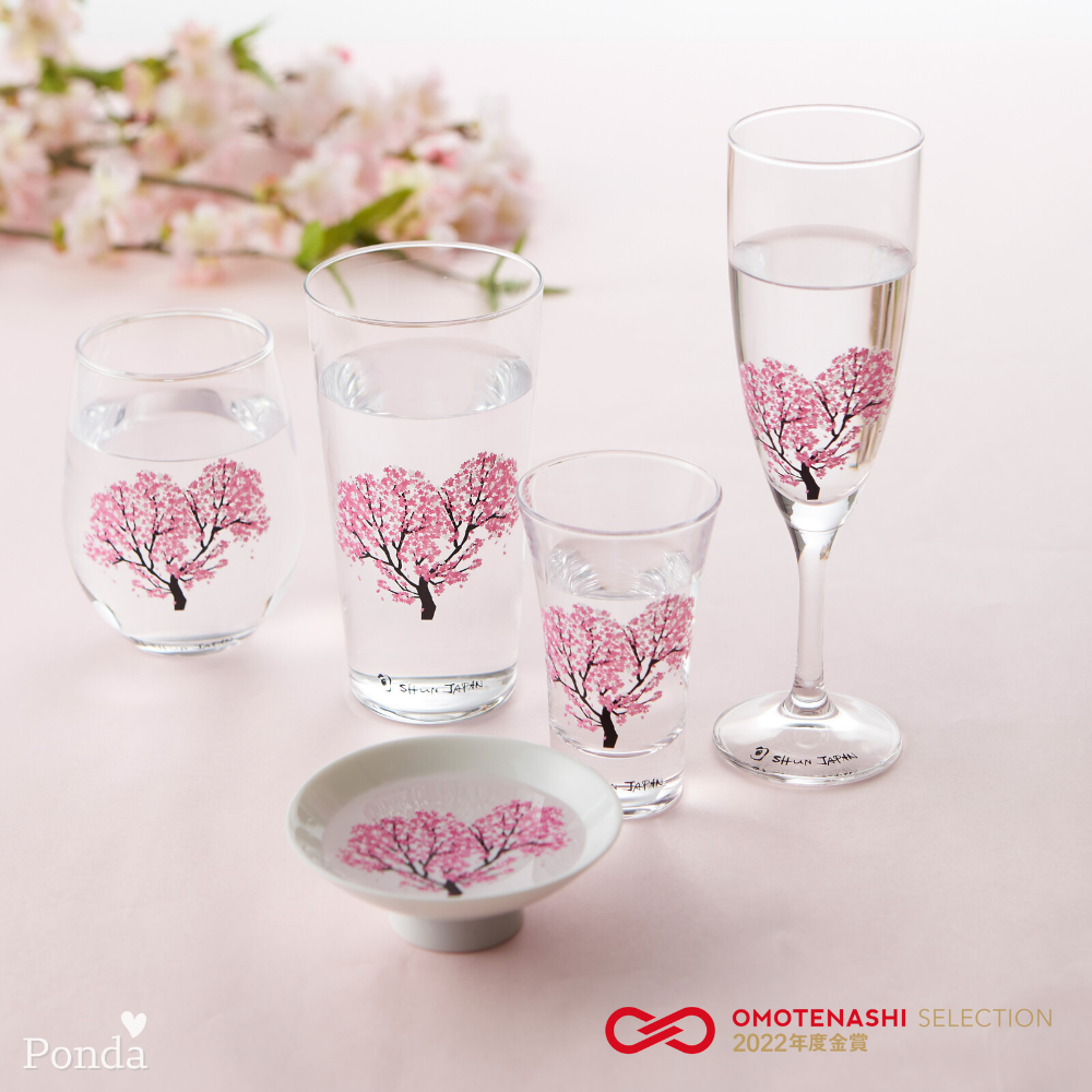 [現貨] 日本製 MARUMO TAKAGI 高木陶器 冷感變色 櫻花 玻璃杯 對杯 2入組 杯子 水杯 送禮 禮物-細節圖6