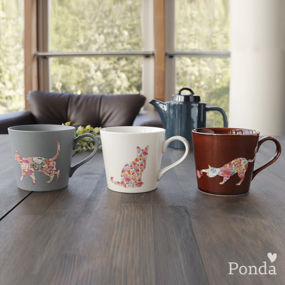 [現貨￨包裝微瑕疵優惠] 日本製 MARUMO TAKAGI 高木陶器 溫感變色馬克杯 貓 美濃燒 三入組-細節圖5