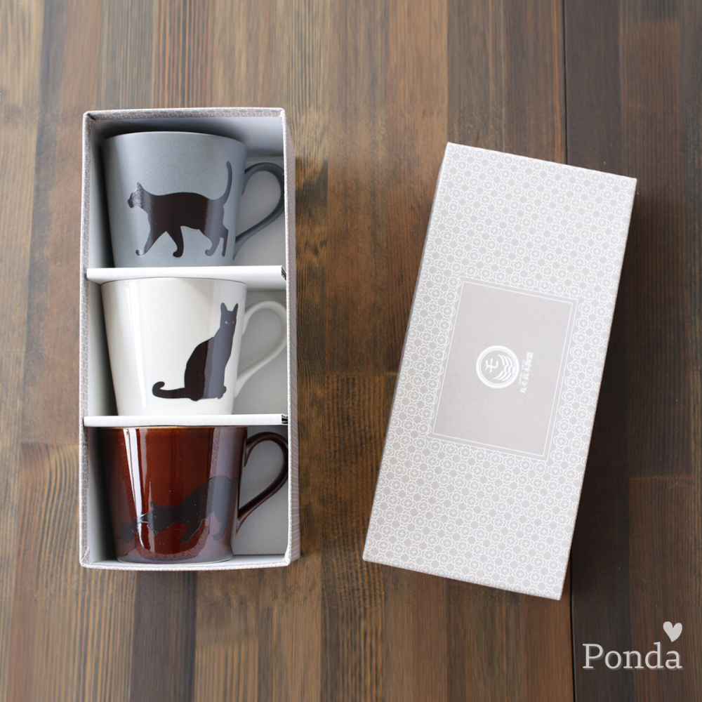 [現貨￨包裝微瑕疵優惠] 日本製 MARUMO TAKAGI 高木陶器 溫感變色馬克杯 貓 美濃燒 三入組-細節圖6