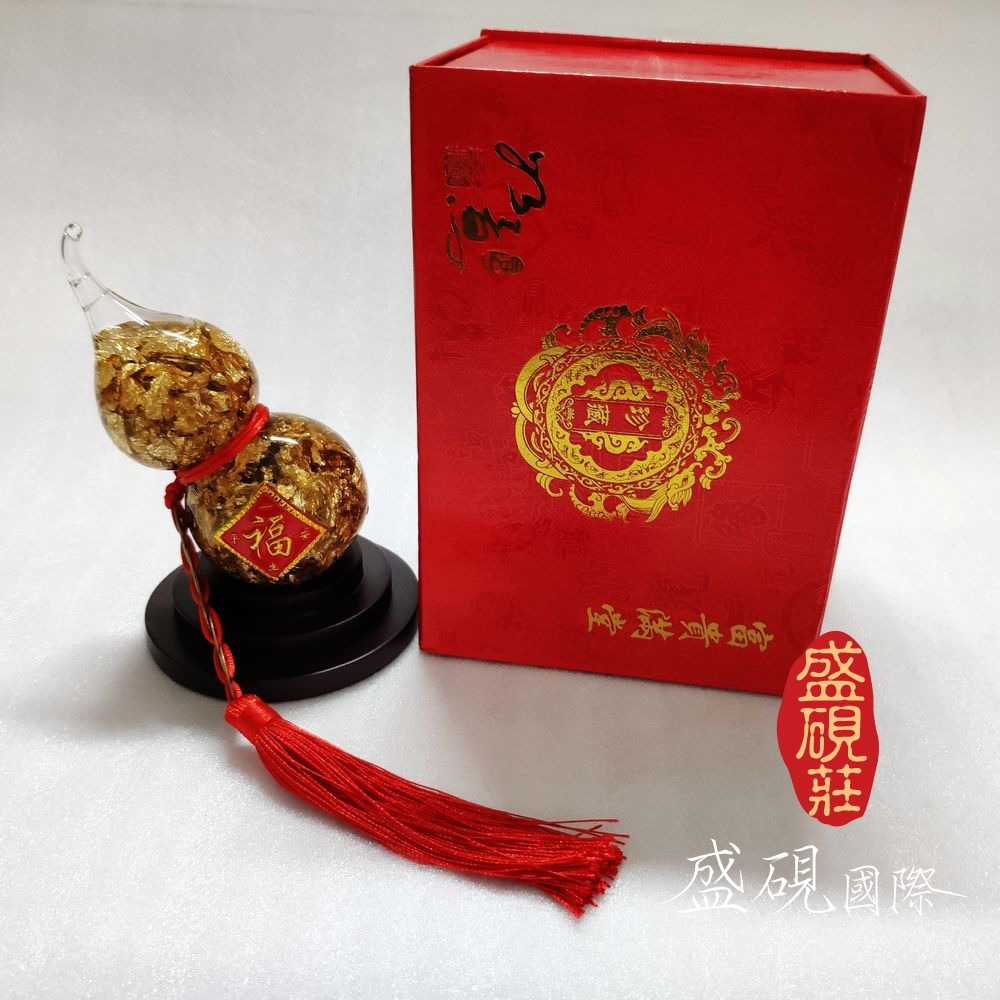 盛硯莊佛教文物 - 小號開運金箔葫蘆(送禮最佳禮品)-細節圖3