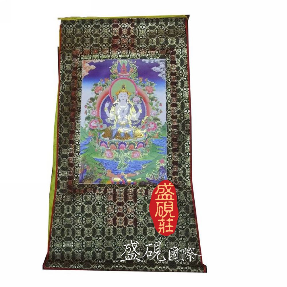 盛硯莊佛教文物 -千手千眼觀音唐卡(藏唐卡)-細節圖3