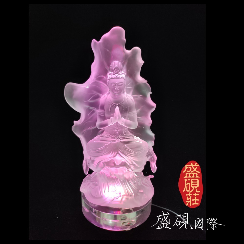 盛硯莊佛教文物 - 荷葉琉璃觀音(清靜菩提心)-細節圖2