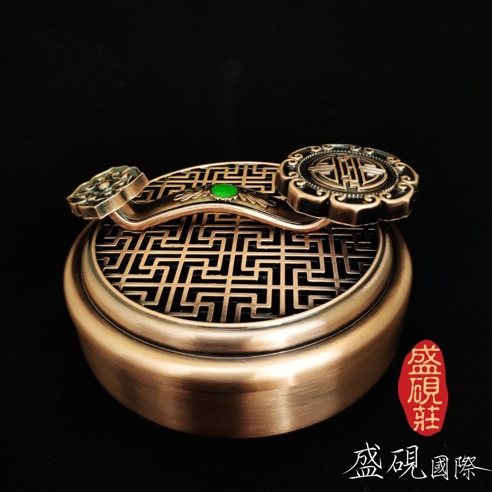 盛硯莊佛教文物 如意玉璽香爐(開運 香插 香座)-細節圖2