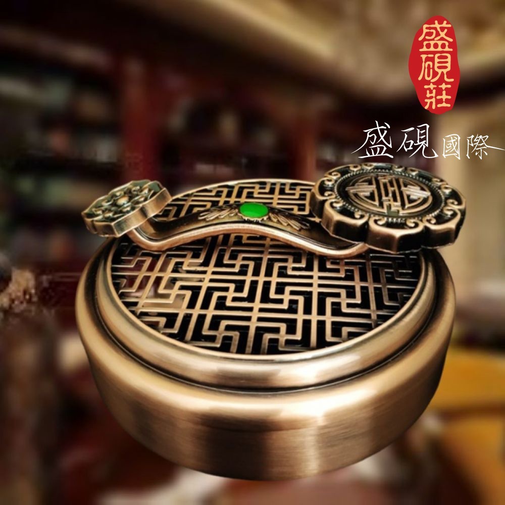 盛硯莊佛教文物 如意玉璽香爐(開運 香插 香座)-細節圖4