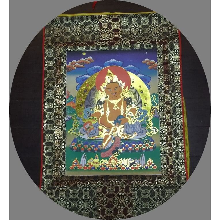 盛硯莊佛教文物 開運財神唐卡(藏唐卡)-細節圖3