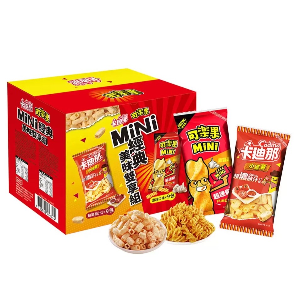 【好市多代購】可樂果 MiNi濃蒜口味 + 卡迪那 小德薯濃厚茄汁口味 MiNi經典美味雙享組 共18包 #143951-細節圖3