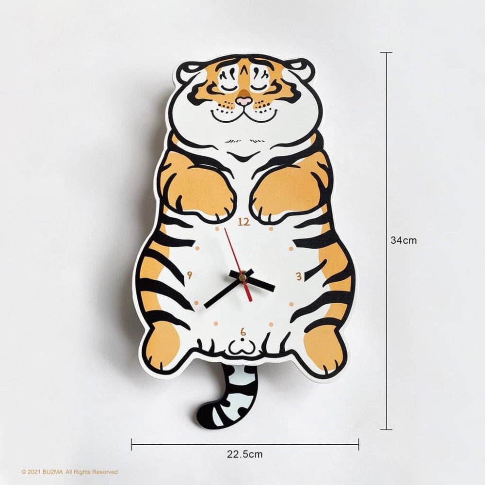 全新有封膜 微笑胖虎擺尾掛鐘-細節圖2