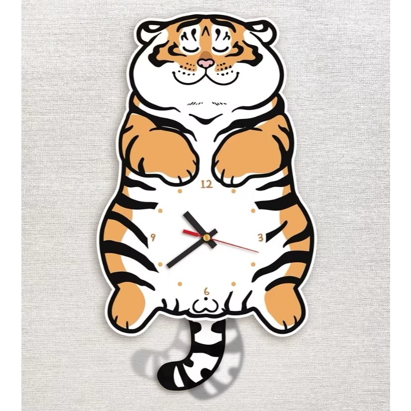 全新有封膜 微笑胖虎擺尾掛鐘-細節圖3
