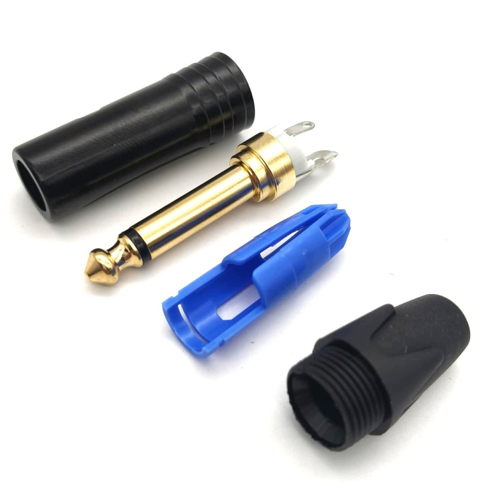 6.3mm 直頭 鍍金吉他導線插頭｜專業錄音室與舞台標準｜高穩定耐用-細節圖2
