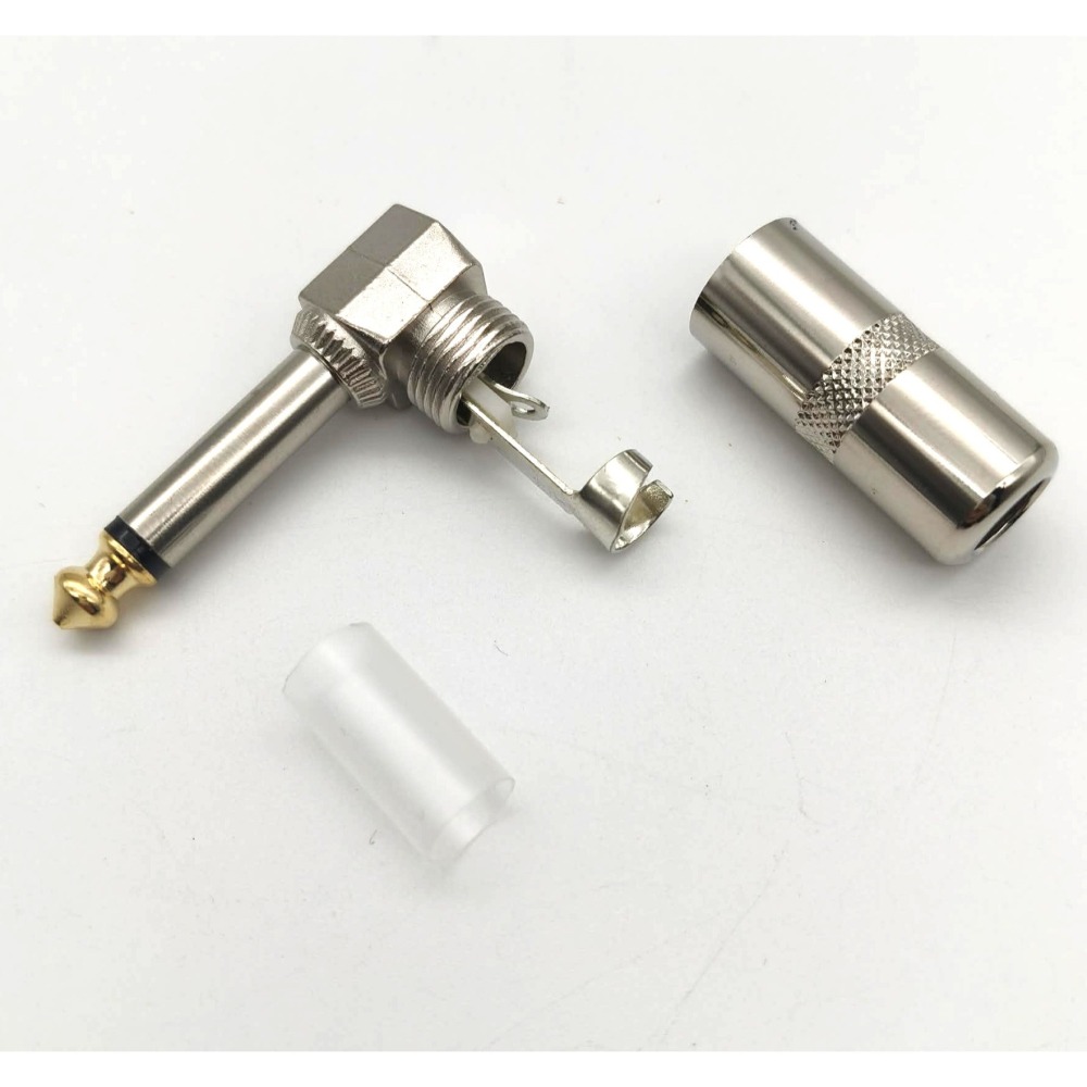6.3mm L頭 彎頭 Tip 鍍金吉他導線插頭｜專業錄音室與舞台標準｜穩定耐用-細節圖2