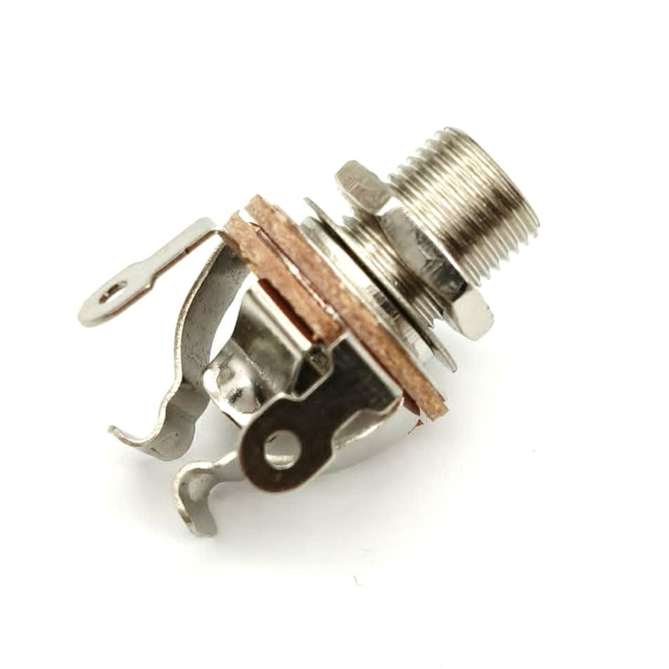 銀色 黃銅多點式吉他/貝斯插座｜高導電、防鬆脫｜6.3mm Mono Jack 維修升級首選 (!不是Puretone)-細節圖2