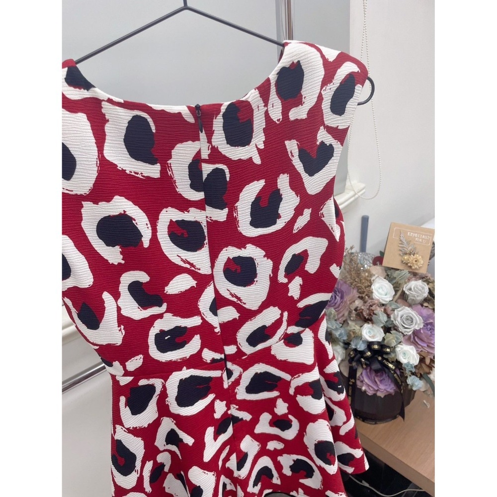 【二手】Abula紅色印花短洋裝-AS-細節圖2