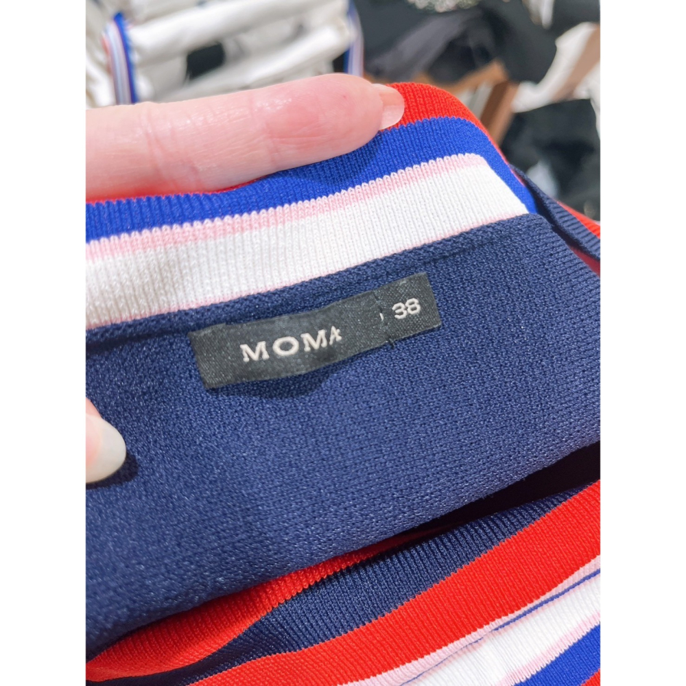 【二手】MOMA一字領螺紋七分袖上衣-AS-細節圖4