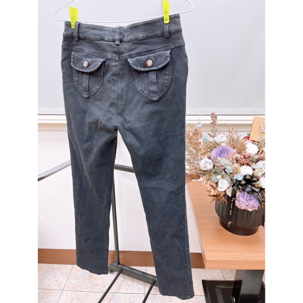 【二手】深灰色直筒牛仔長褲-A-細節圖2