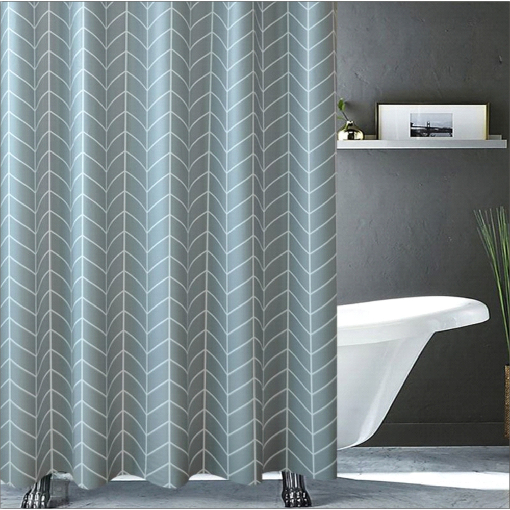 浴簾 日式幾何PEVA浴簾 150X180CM,180X180CM  台灣現貨 PEVA防水布 隔間用簾BA218-細節圖4