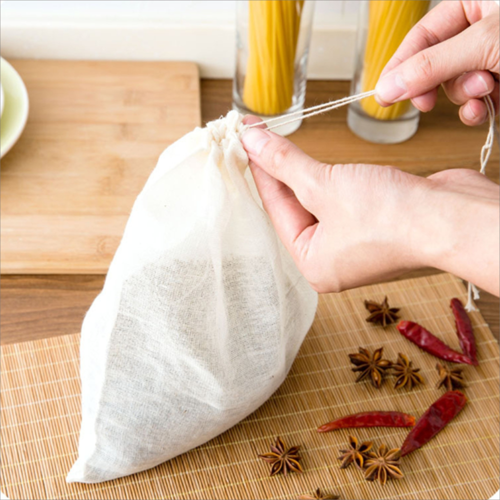 純棉隔渣袋(抽繩式) 鹵味料隔渣袋 燉煮雞湯濾袋 中藥濾渣袋 泡腳草藥袋 豆漿過濾袋BA131-細節圖2