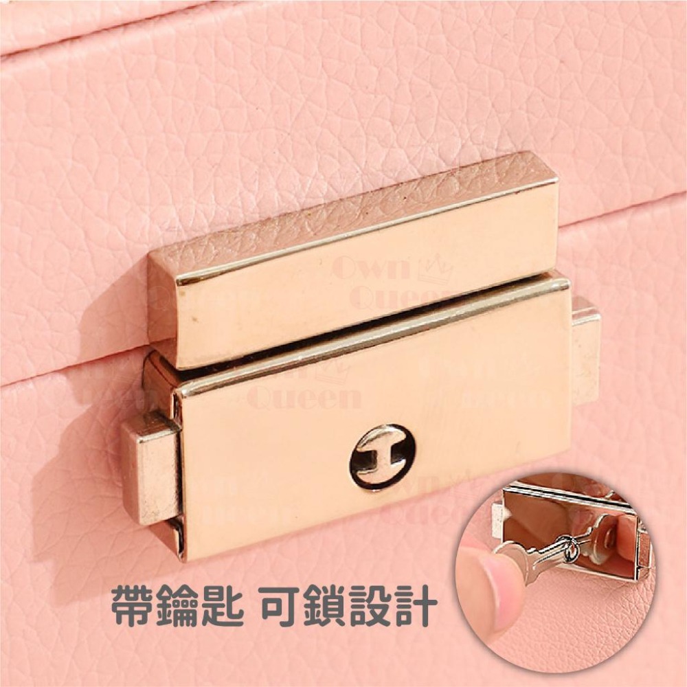 女王美學 飾品收納盒 雙層飾品收納盒 首飾收納盒 戒指收納盒 項鍊收納盒-細節圖6