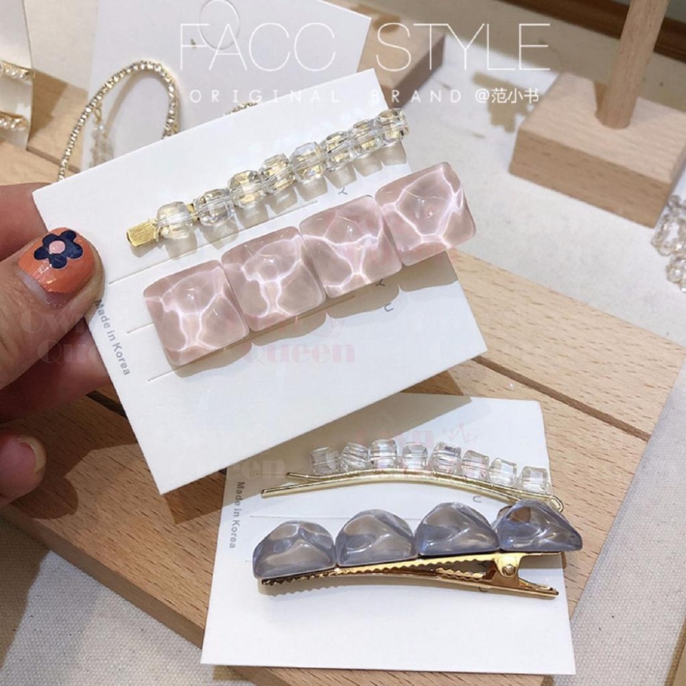 女王美學(韓系爆款)水晶髮夾 髮夾 瀏海髮夾-細節圖2