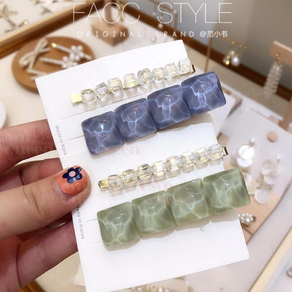 女王美學(韓系爆款)水晶髮夾 髮夾 瀏海髮夾-細節圖6