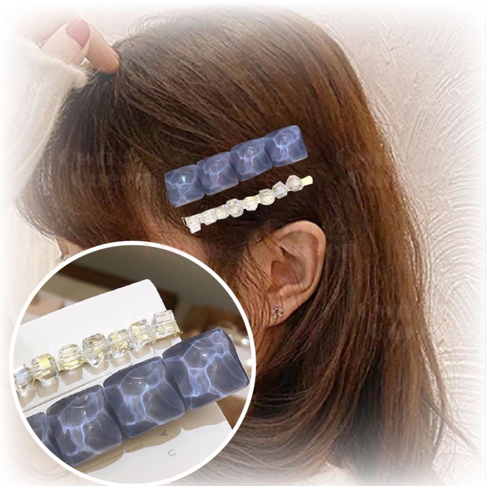 女王美學(韓系爆款)水晶髮夾 髮夾 瀏海髮夾-細節圖7