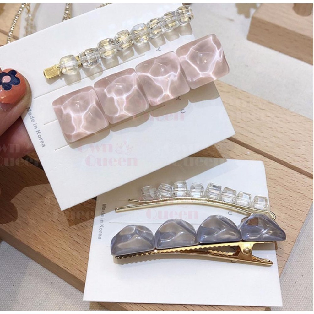 女王美學(韓系爆款)水晶髮夾 髮夾 瀏海髮夾-細節圖8