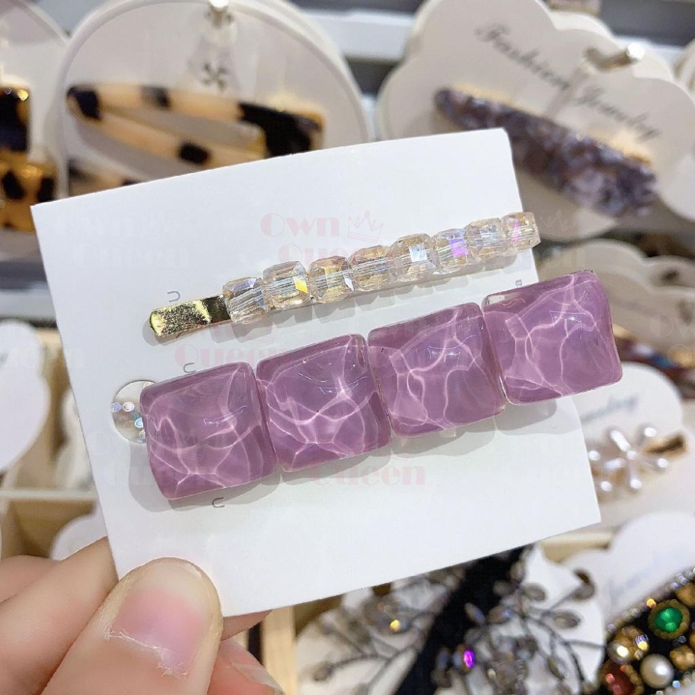 女王美學(韓系爆款)水晶髮夾 髮夾 瀏海髮夾-細節圖9