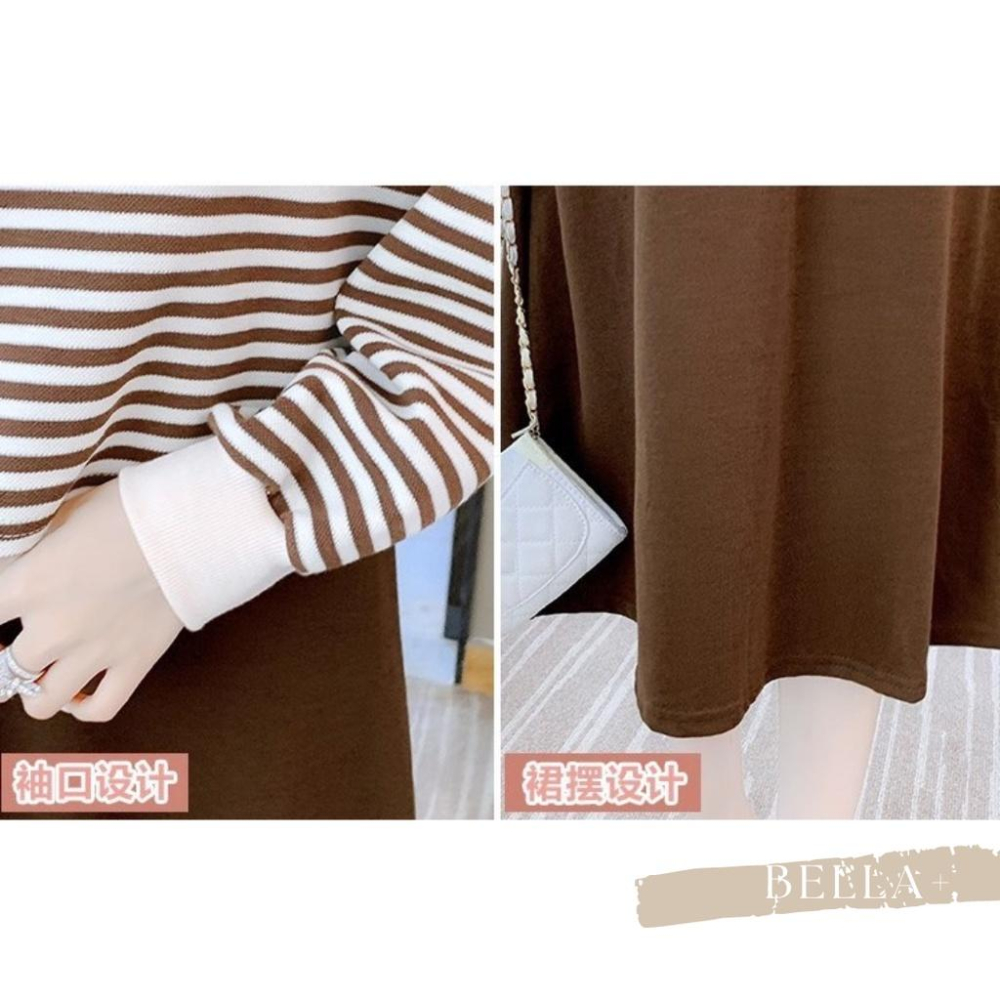 BELLA+🆕兩件式針織條紋連衣裙針織上衣條紋上衣吊帶裙洋裝連身裙套裝台灣現貨-細節圖8