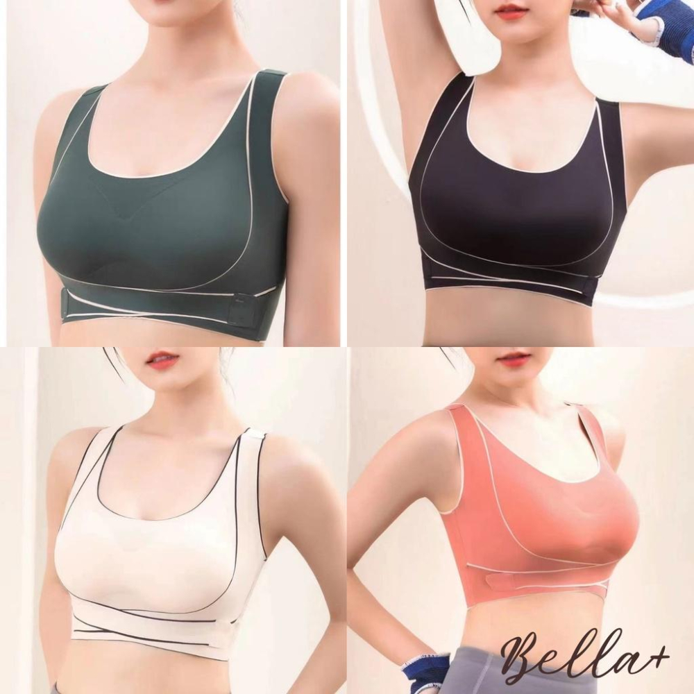 BELLA+台灣現貨秒出🆕四色M~XXXL超彈力大尺碼運動內衣女防震無鋼圈前扣文胸防下垂集中托高瑜珈內衣重訓內衣冰絲無痕-細節圖8