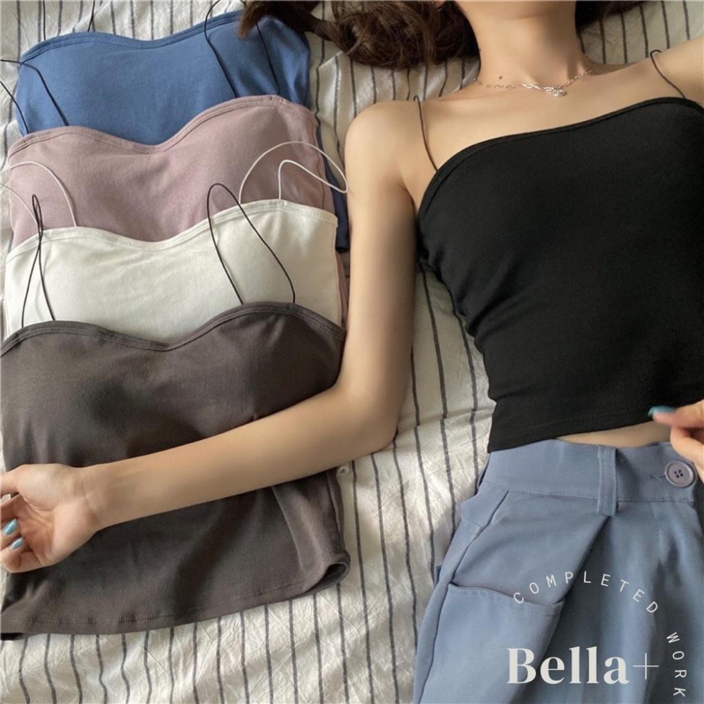 BELLA+🆕背心小可愛細肩帶棉料帶胸墊打底上衣內搭抹胸文胸吊帶-細節圖6