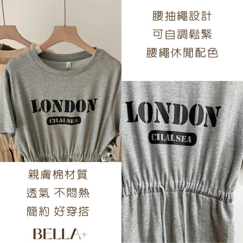 BELLA+🆕春夏洋裝台灣現貨連身洋棉料洋裝開衩洋英文字多色連身裙連衣裙當天出貨-細節圖6