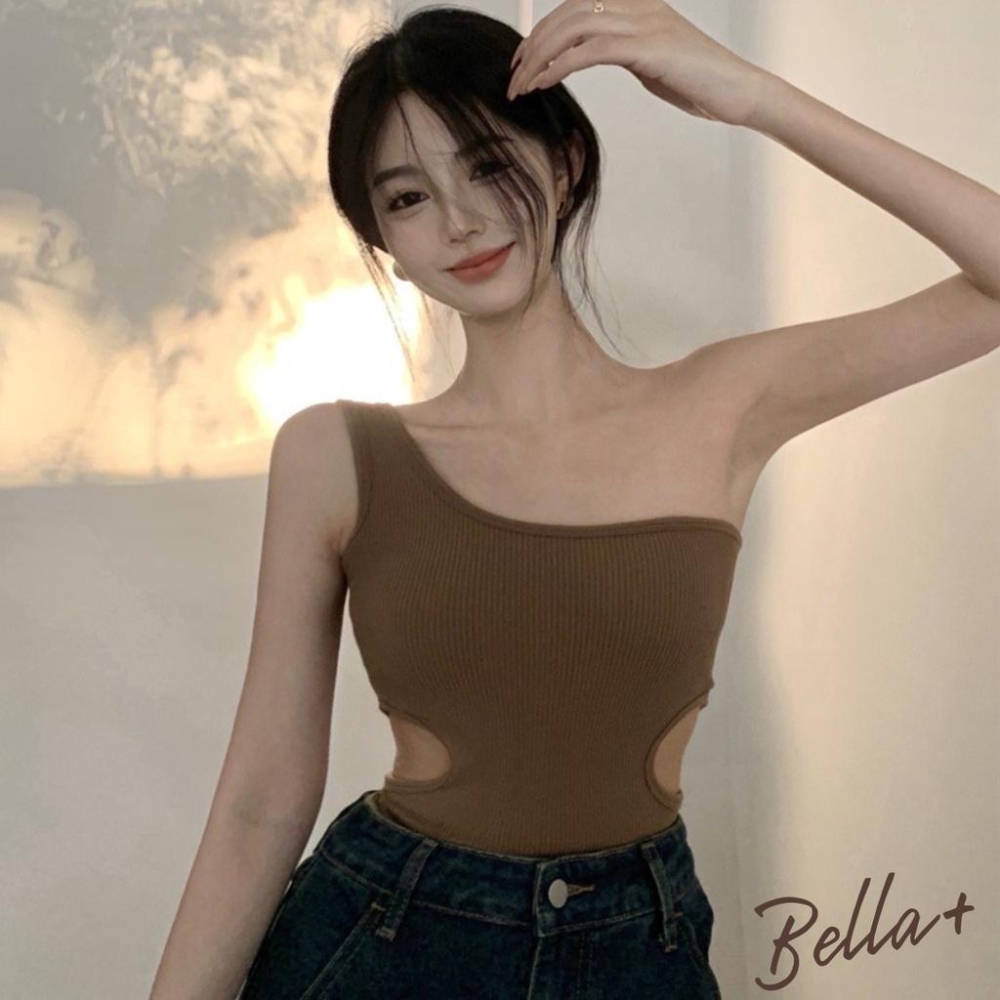 Bella+台灣現貨秒出🆕四色夏天穿搭台辣妹緊身小可愛背心少女內搭露腰設計感外穿洋氣胸墊上衣-細節圖7