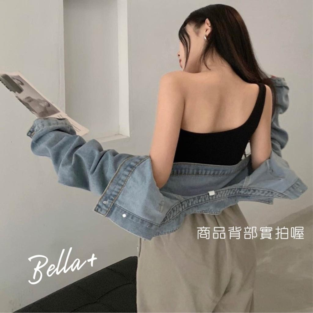 Bella+台灣現貨秒出🆕四色夏天穿搭台辣妹緊身小可愛背心少女內搭露腰設計感外穿洋氣胸墊上衣-細節圖9