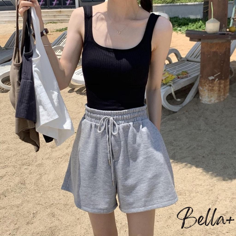 BELLA+台灣現貨秒出🆕四色超彈力螺紋棉中長款背心小可愛細肩帶背心背心棉螺紋棉上衣外穿運動背心粗肩帶寬肩帶小可愛-細節圖4