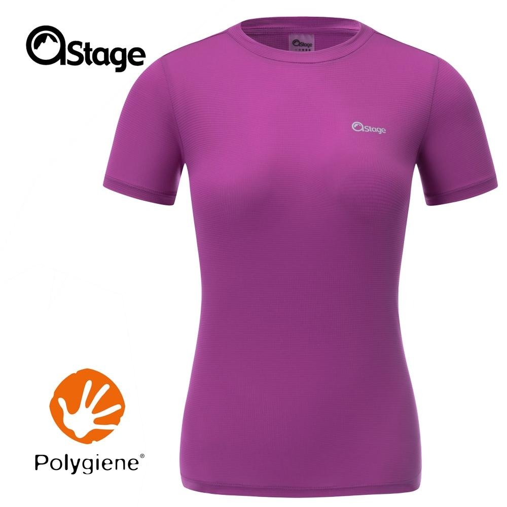 【AStage】Buff T-Shirt 透氣快乾短袖排汗衣 女 珍珠紫 (A21202-0027)｜銀離子機能運動上衣-細節圖9