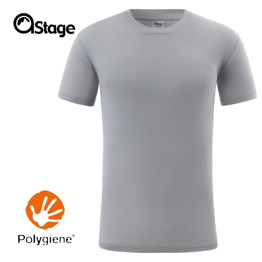 【AStage】Cypress T-Shirt 透氣快乾短袖排汗衣 男 鐵灰 (A11202-0020)｜銀離子運動上衣-細節圖8