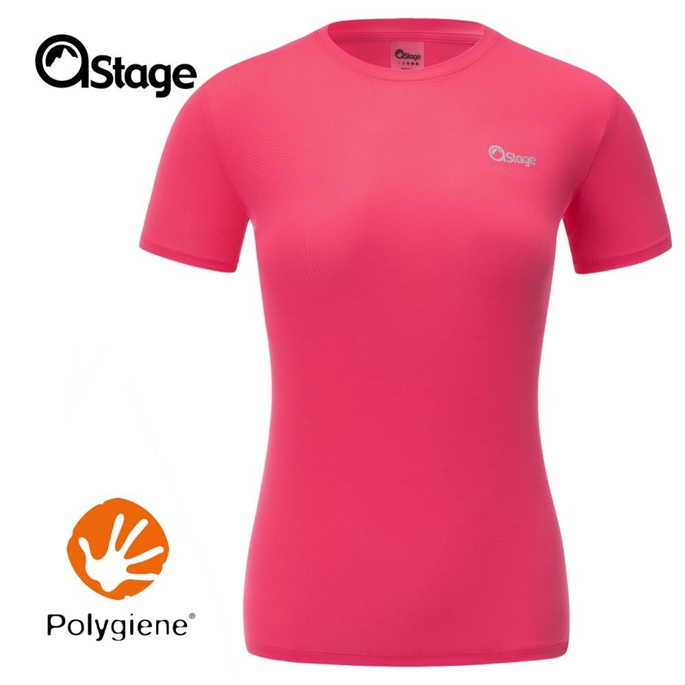 【AStage】Cypress T-Shirt 透氣快乾短袖排汗衣 女 青春粉(A21202-0026)｜銀離子運動上衣-細節圖9