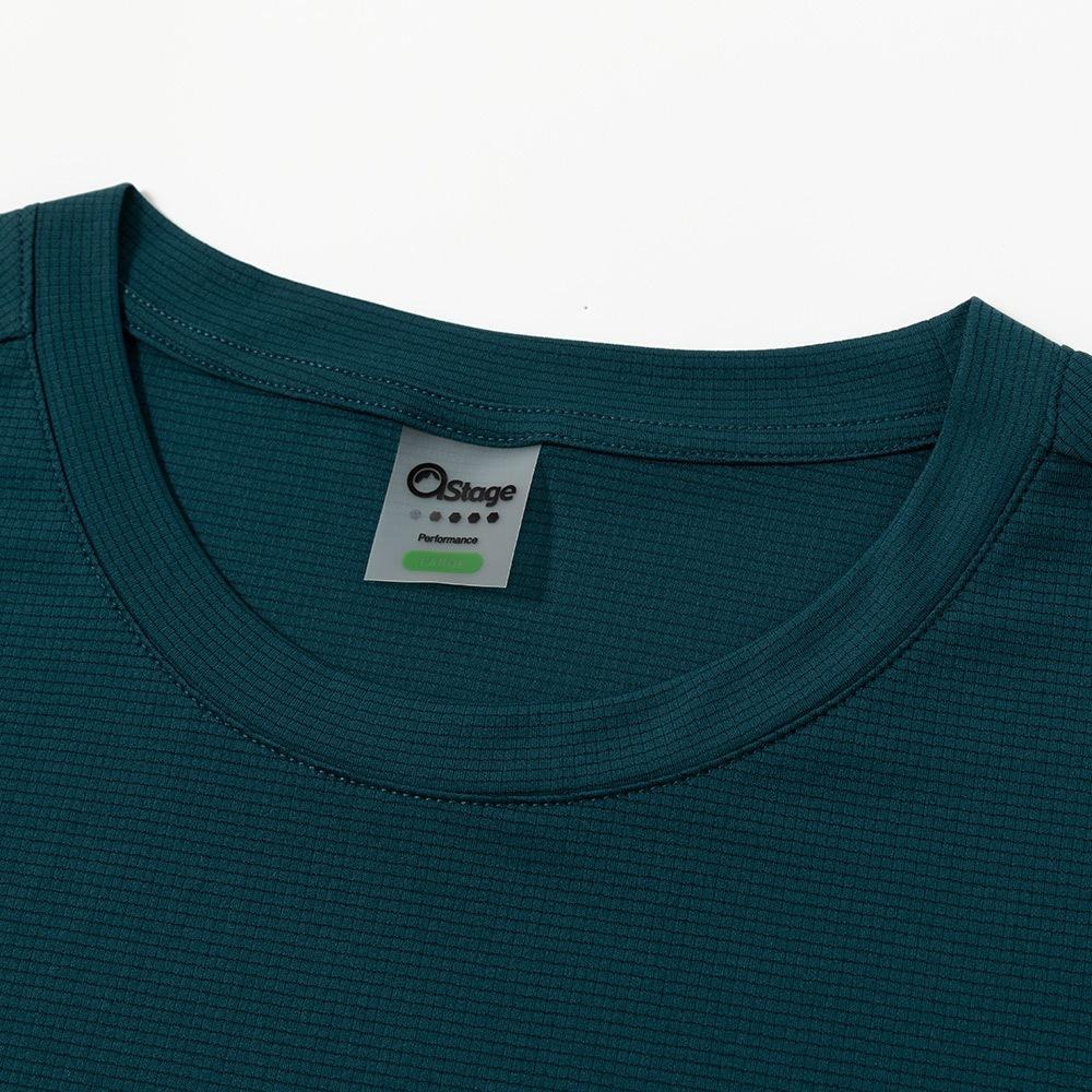 【AStage】Buff T-Shirt 透氣快乾短袖排汗衣 男 深海藍 (A11202-0021)｜銀離子機能運動上衣-細節圖2