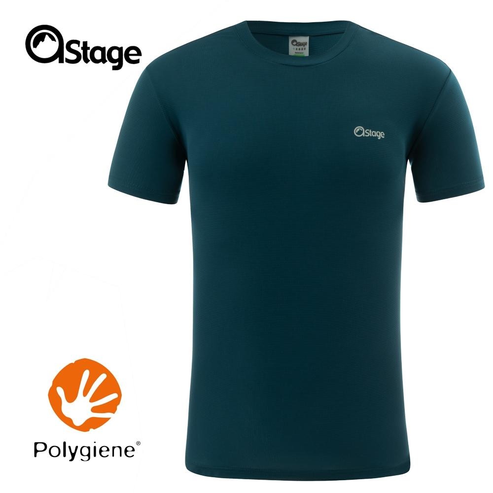 【AStage】Buff T-Shirt 透氣快乾短袖排汗衣 男 深海藍 (A11202-0021)｜銀離子機能運動上衣-細節圖9