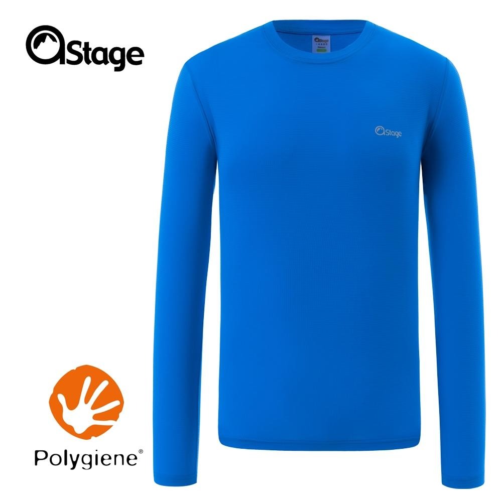 【AStage】Cypress T-Shirt 透氣快乾長袖排汗衣 男 天藍 (A11202-0022)｜銀離子運動上衣-細節圖8