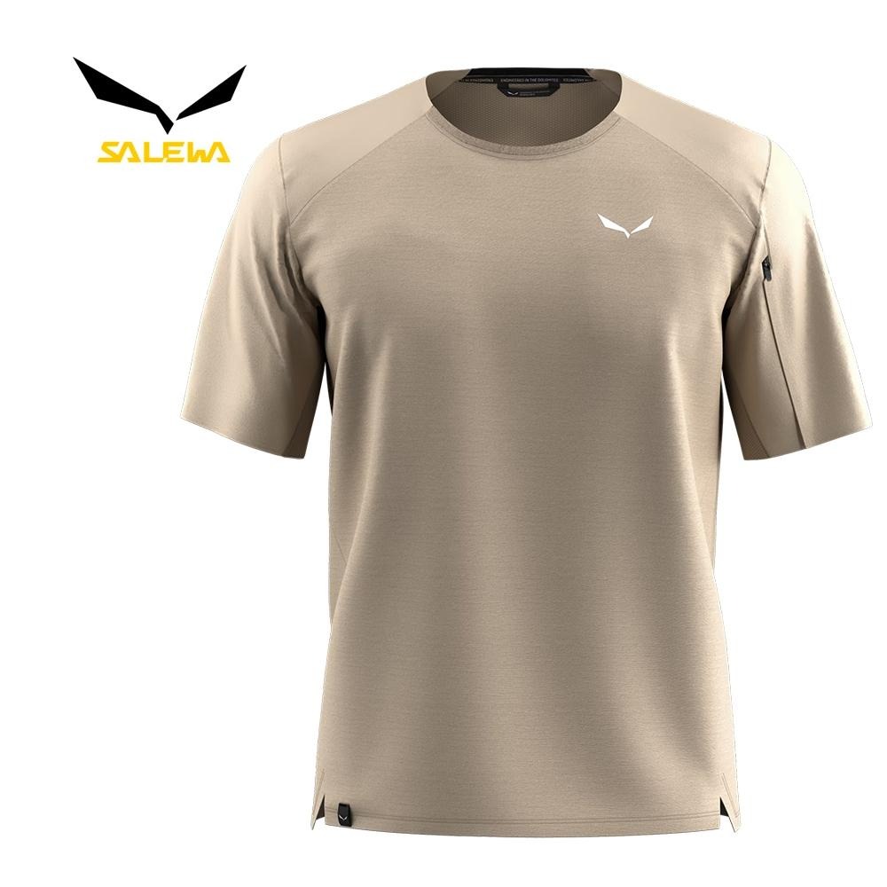 【SALEWA 義大利】PUEZ MERINO HYBRID T-SHIRT 男 夏季短袖羊毛排汗衣｜排濕溫控運動上衣-細節圖2