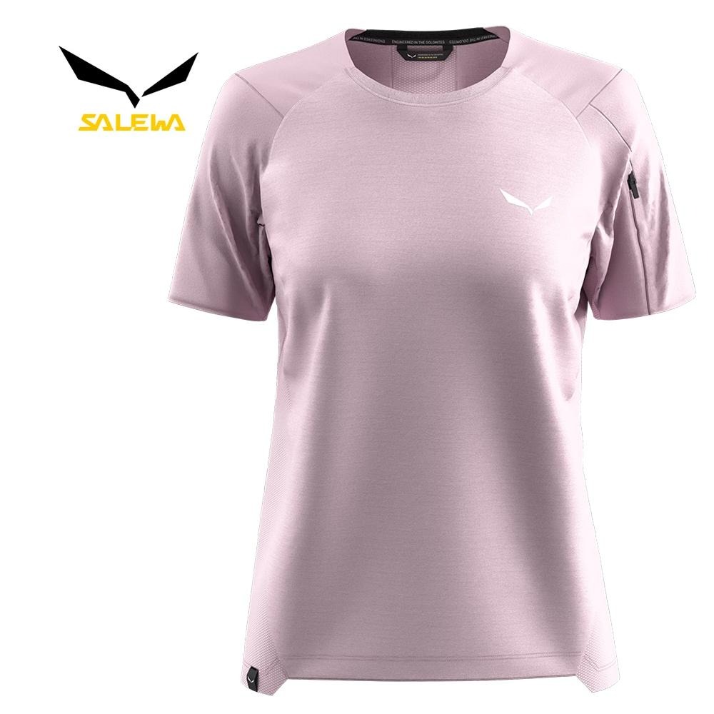 【SALEWA 義大利】PUEZ MERINO HYBRID T-SHIRT 女 夏季短袖羊毛排汗衣｜排濕溫控運動上衣-細節圖7