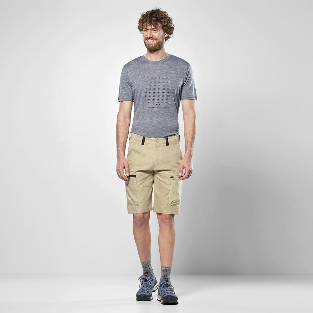 【SALEWA 義大利】PUEZ HEMP DURASTRETCH SHORTS 男 多功能短褲｜功能性夏季登山健行短褲-細節圖2