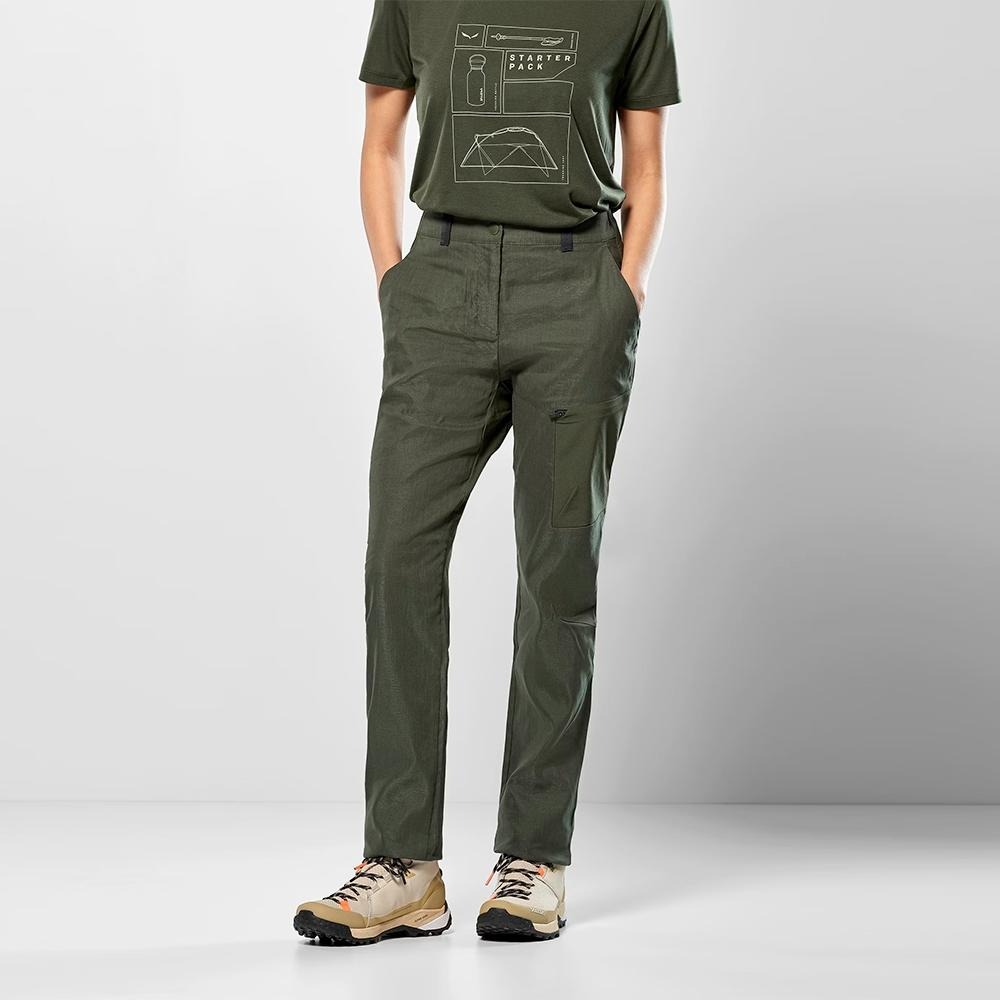 【SALEWA 義大利】PUEZ HEMP DURASTRETCH PANT 女 多功能長褲｜夏季登山健行褲 工裝褲-細節圖3