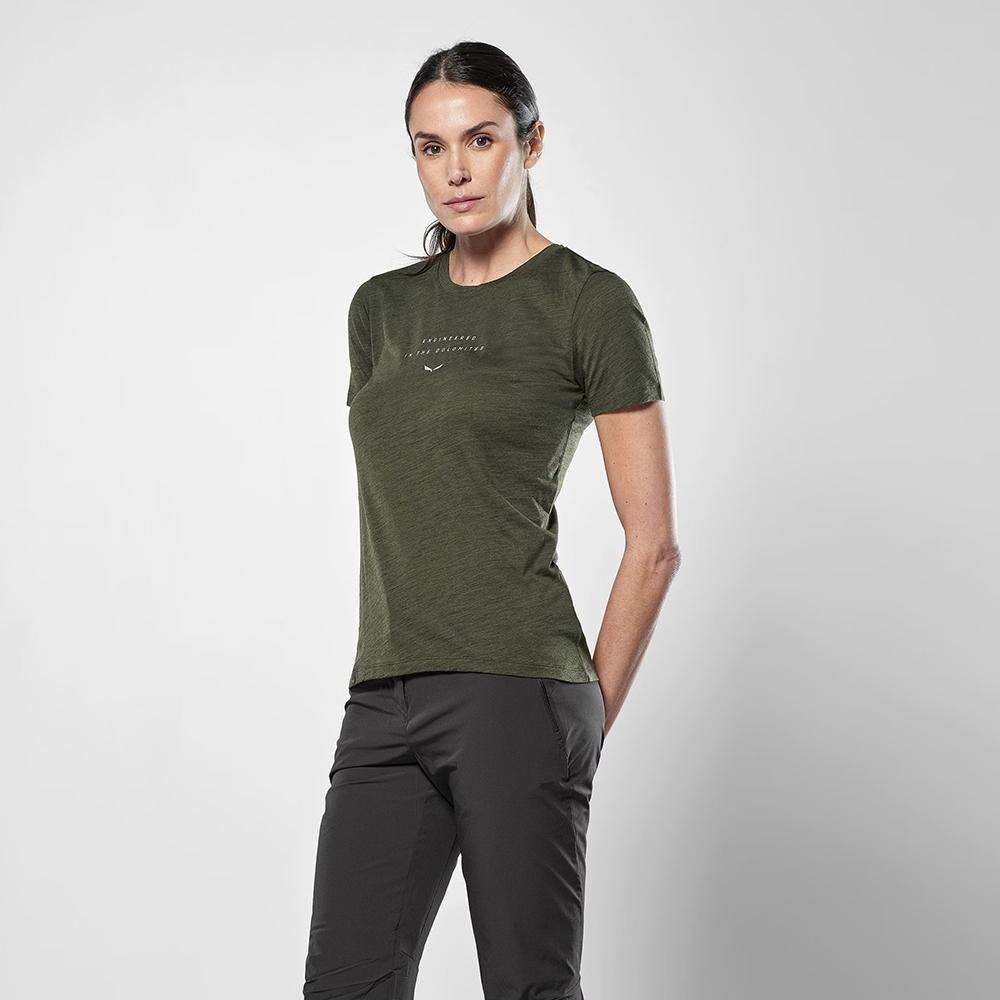 【SALEWA 義大利】EAGLE EITD MERINO T-SHIRT 女 短袖羊毛T恤｜運動上衣 夏季短袖排汗衣-細節圖3