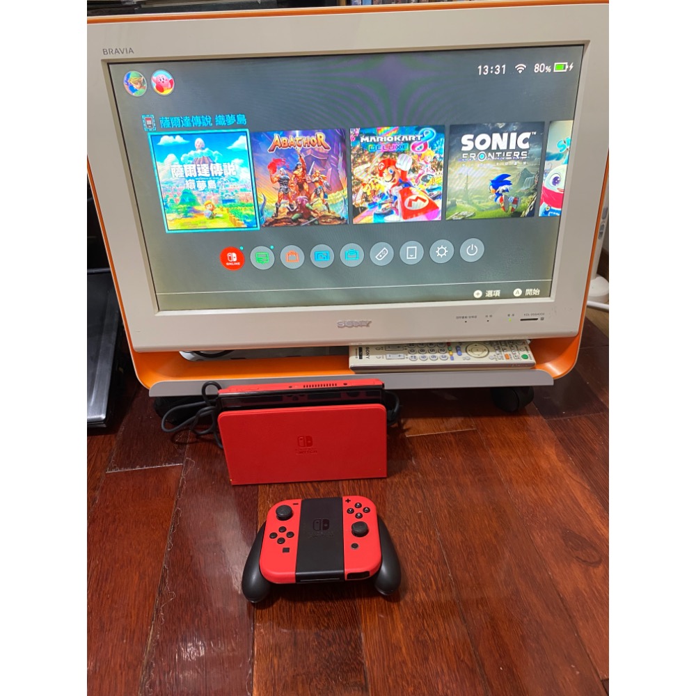 任天堂NS Switch OLED 瑪利歐亮麗紅 遊戲機 掌機-細節圖5