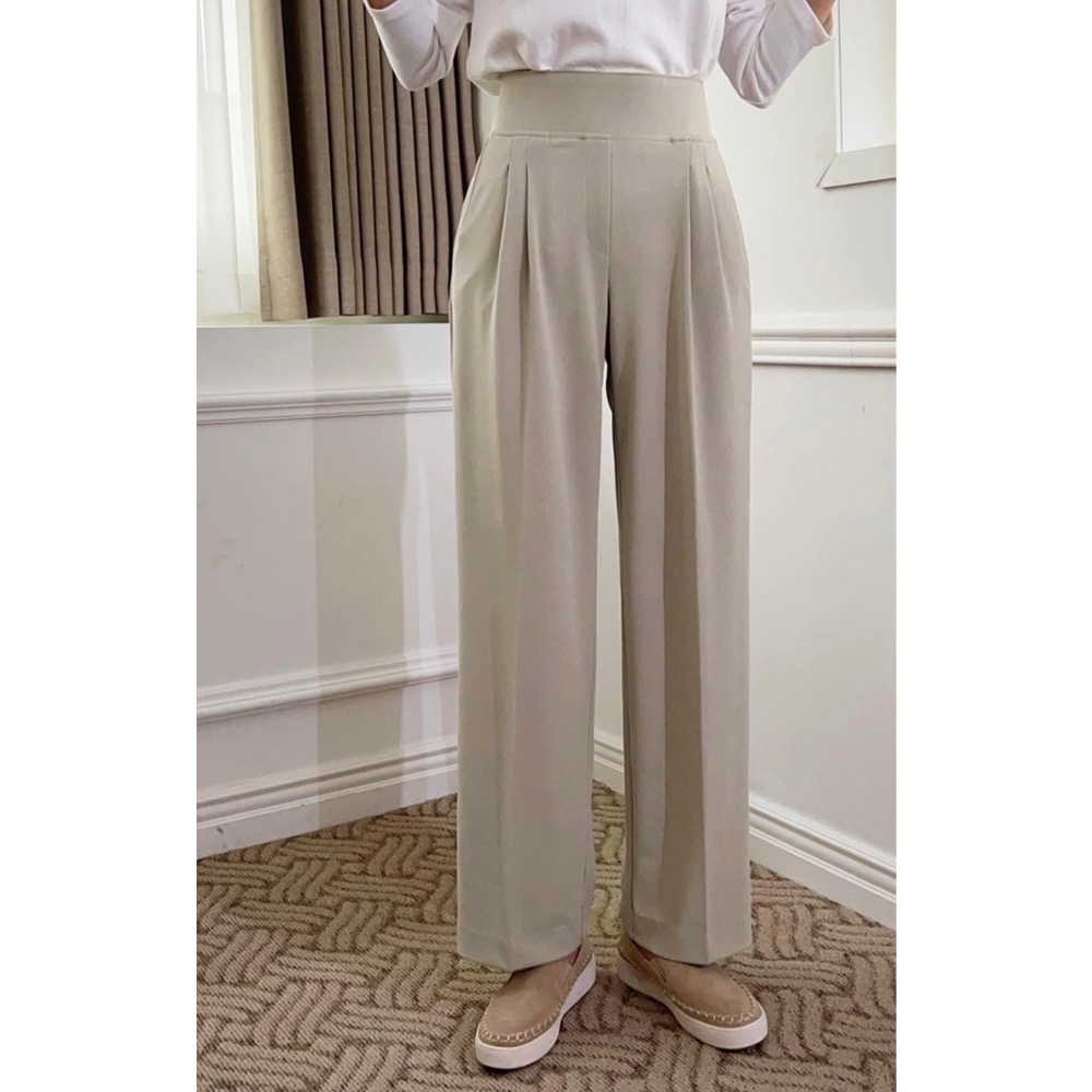 MORE【現貨+預購】收腹打折直筒西裝寬褲-細節圖8