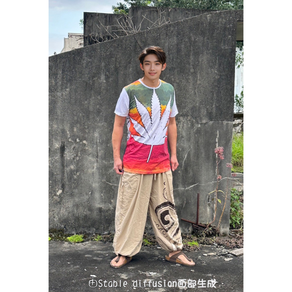 同心圓燈籠褲 純棉材質 13盧比異國 風精品 異國風 阿拉丁束腳褲-細節圖2