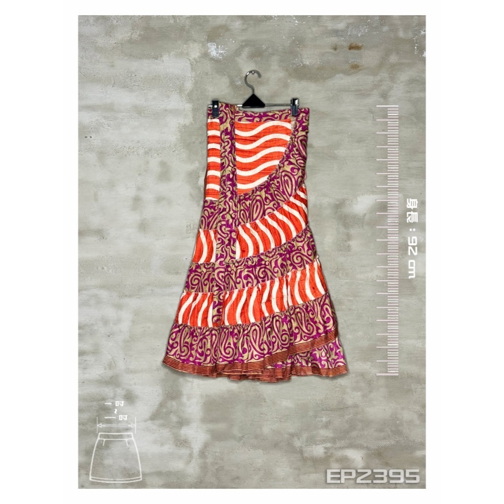 多層效果一片裙 輕盈舒適 女生 波西米亞 無限腰圍裙 顯瘦-細節圖10