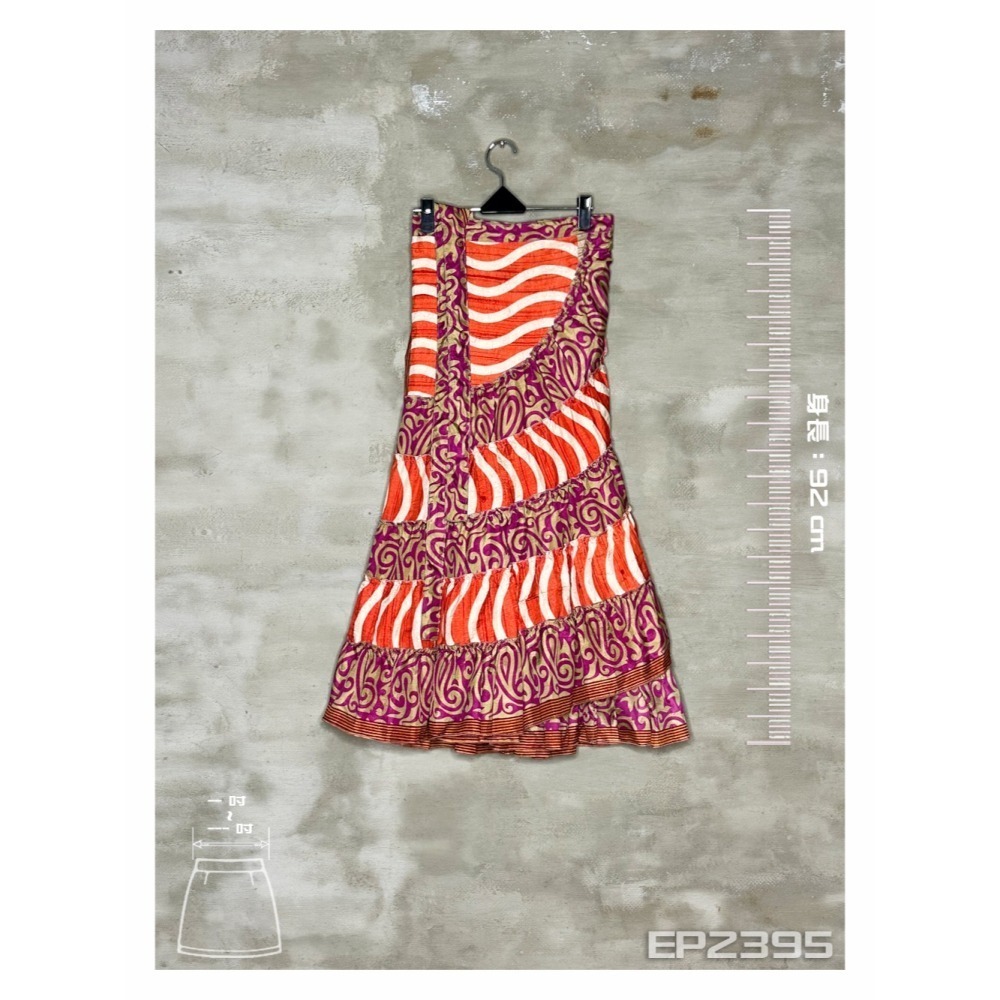 多層效果一片裙 輕盈舒適 女生 波西米亞 無限腰圍裙 顯瘦-細節圖10